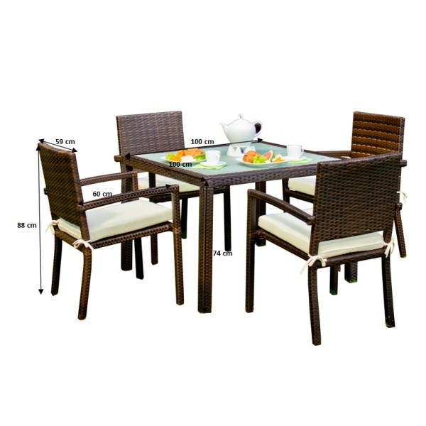 Záhradný ratanový set Adorazione