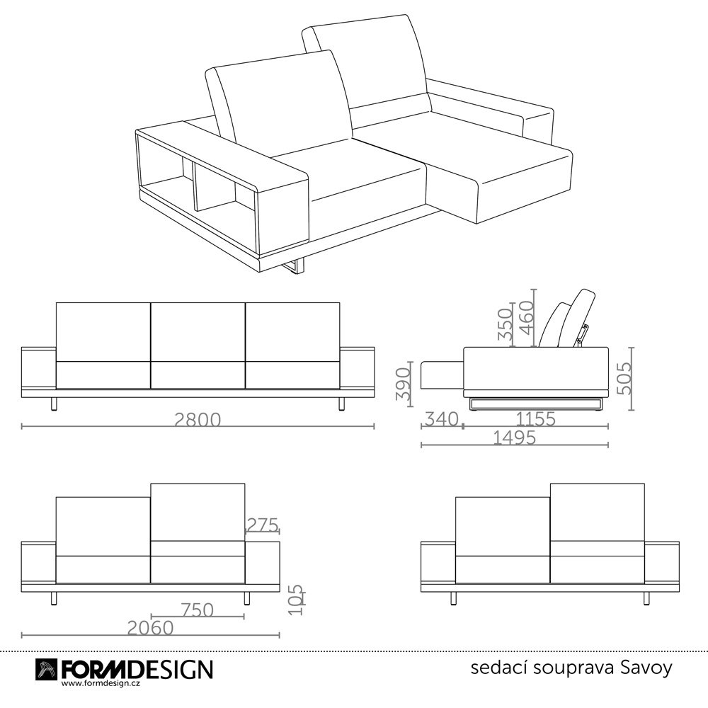 elegantná sedacia súprava Savoy Triple