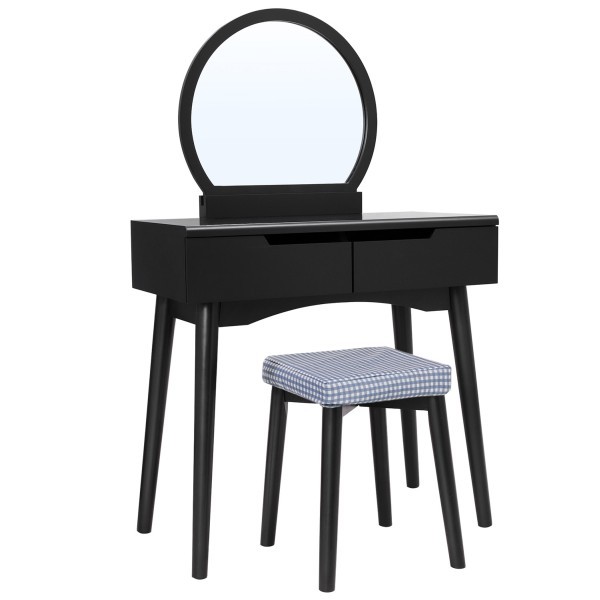 toaletný stolík so zrkadlom Louise Orleans Black